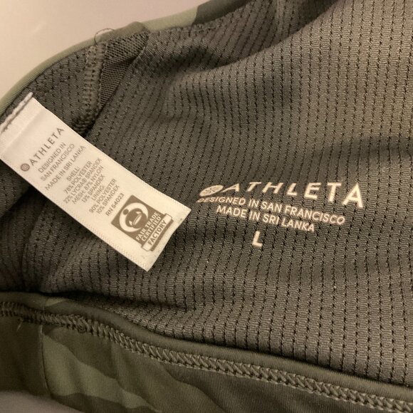 Athleta Contender Sports Bra L Olive Green Camo - Picture 10 of 10